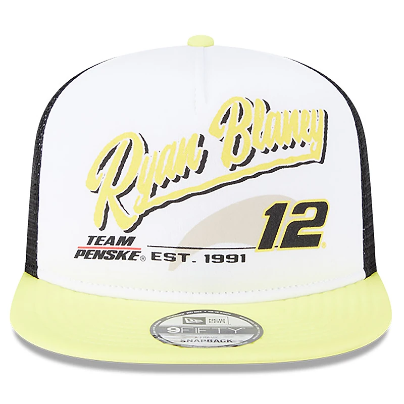 Men's New Era Black Ryan Blaney  9FIFTY A-Frame Retro Script Snapback Hat