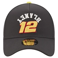 Men's New Era  Black Ryan Blaney Upside-Down Chain Stitch A-Frame 9FORTY Adjustable Hat