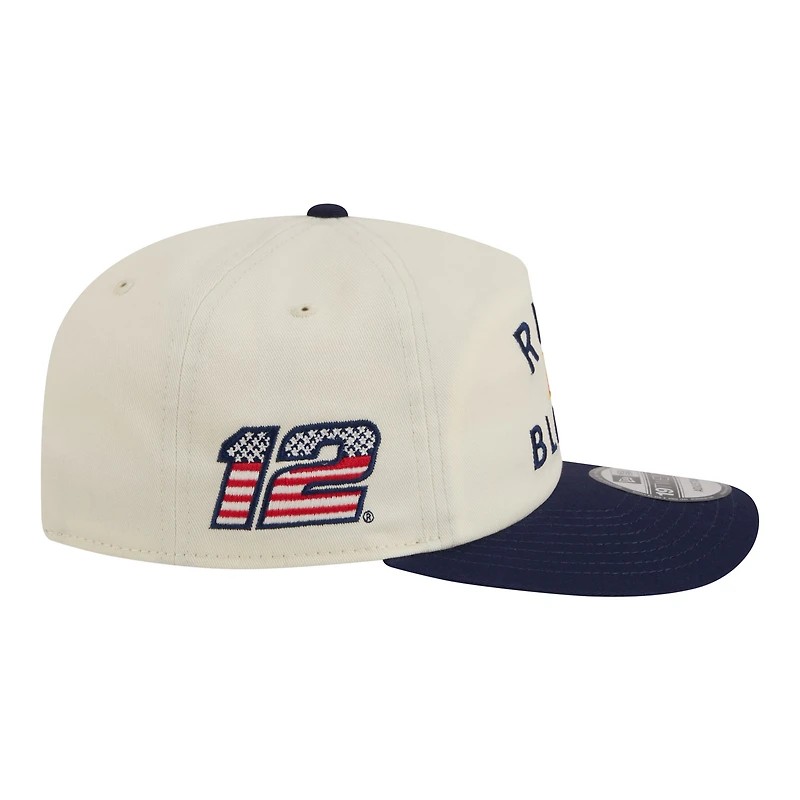 Men's New Era Cream/Navy Ryan Blaney Flag 19TWENTY Adjustable Hat
