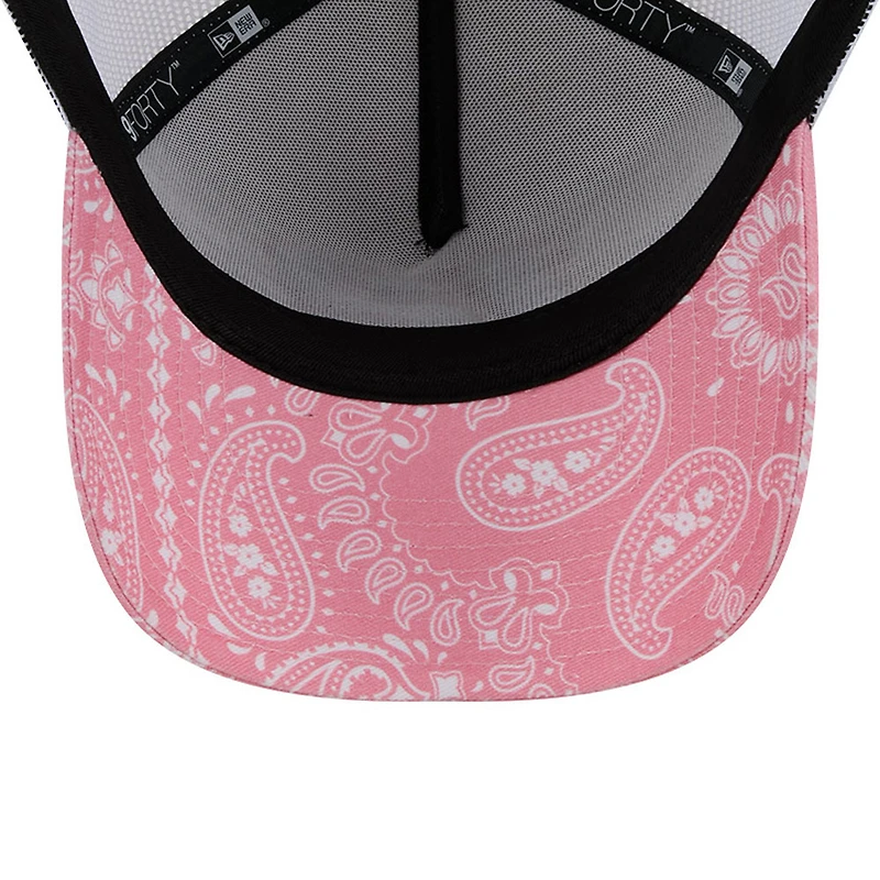 Men's New Era  Pink Ryan Blaney 9FORTY A-Frame Trucker Paisley Adjustable Hat