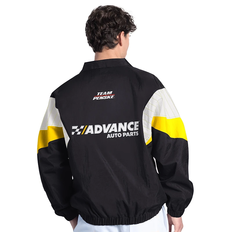 Veste zippée pour homme Ryan Blaney Advance Auto Parts Yard Line Starter noire/jaune