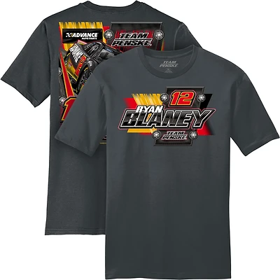 Men's Team Penske  Charcoal Ryan Blaney Advance Auto Parts T-Shirt