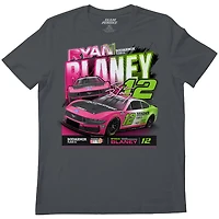 Men's Team Penske  Charcoal Ryan Blaney #12 Body Armor Flash IV T-Shirt