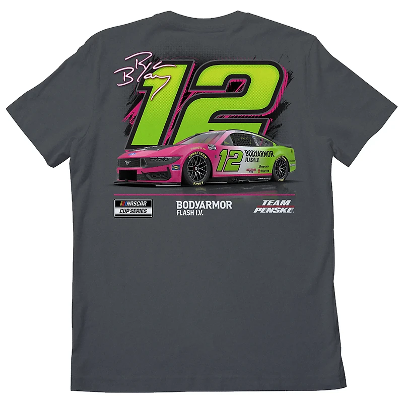T-shirt homme Team Penske Charcoal Ryan Blaney #12 Body Armor Flash IV