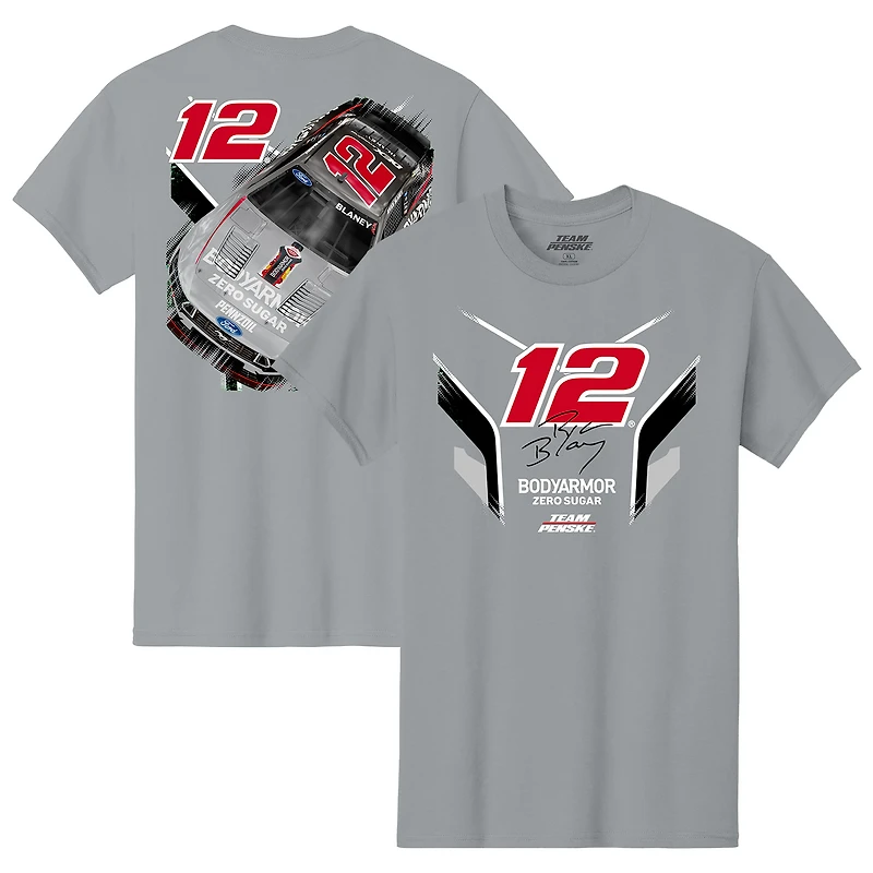 T-shirt gris pour homme de l'équipe Penske, armure corporelle Ryan Blaney