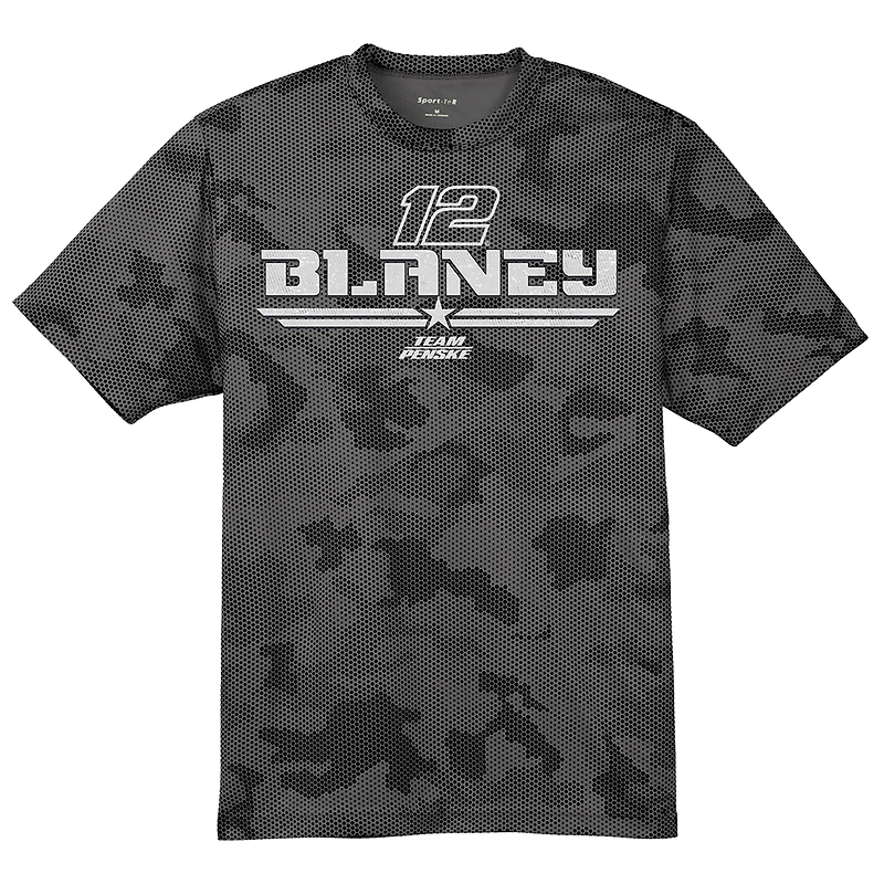 Men's Team Penske  Gray Ryan Blaney Camo Car T-Shirt