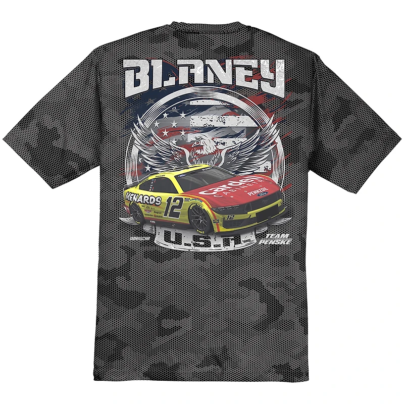 T-shirt camouflage gris pour homme de l'équipe Penske Ryan Blaney
