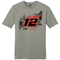 T-shirt de style vie gris l'équipe Penske pour hommes Ryan Blaney