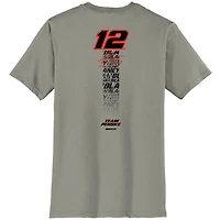 T-shirt de style vie gris l'équipe Penske pour hommes Ryan Blaney