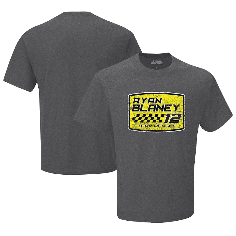 Men's Team Penske Heather Charcoal Ryan Blaney Vintage T-Shirt