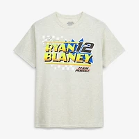 Men's Team Penske  Heather Oatmeal Ryan Blaney #12 Peak T-Shirt