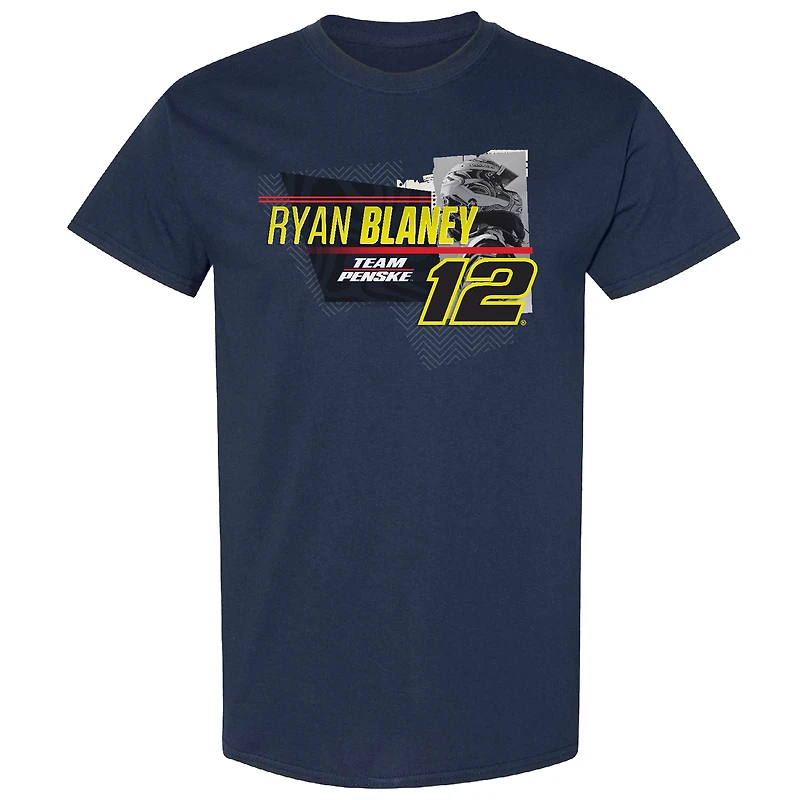 T-shirt bleu marine pour homme de l'équipe Penske Ryan Blaney Menards Car