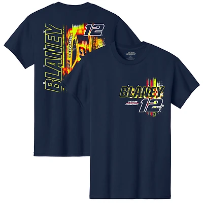 T-shirt bleu marine pour homme de l'équipe Penske, Ryan Blaney, Menards Car