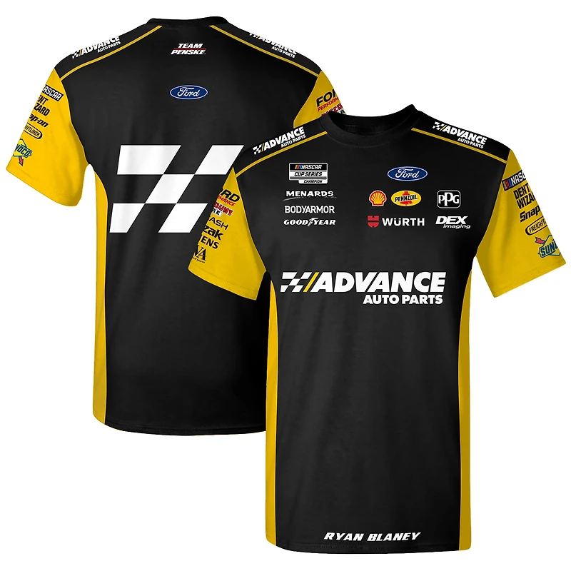 Men's Team Penske  White Ryan Blaney Advanced Auto Parts Uniform T-Shirt