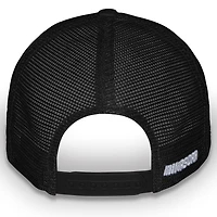Unisex Checkered Flag Sports Black Ryan Blaney Menards Flame Trucker Adjustable Hat