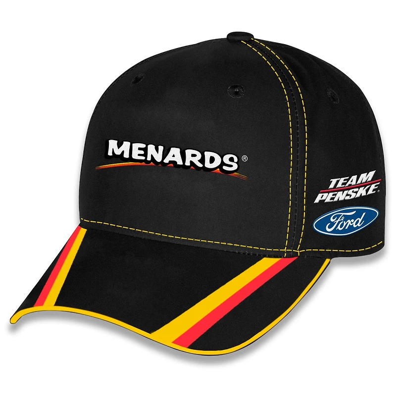 Unisex Checkered Flag Sports Black Ryan Blaney Menards Uniform Adjustable Hat