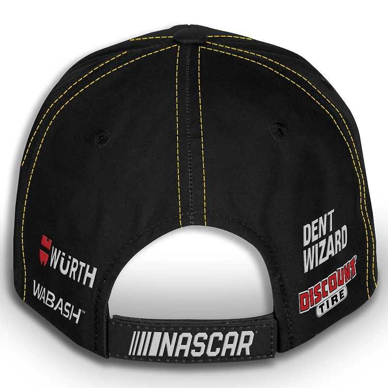 Unisex Checkered Flag Sports Black Ryan Blaney Menards Uniform Adjustable Hat