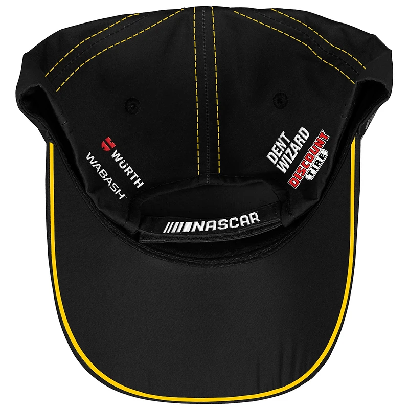 Unisex Checkered Flag Sports Black Ryan Blaney Menards Uniform Adjustable Hat