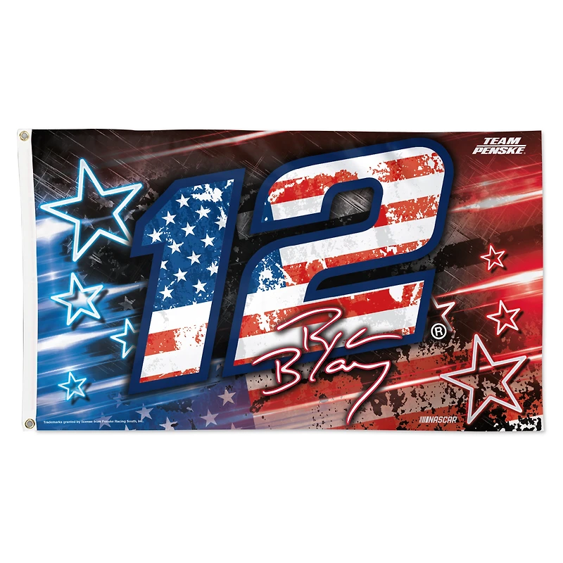 WinCraft Ryan Blaney Patriotic 3' x 5' Drapeau de luxe unilatéral
