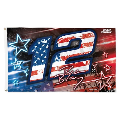 WinCraft Ryan Blaney Patriotic 3' x 5' Drapeau de luxe unilatéral