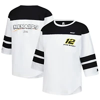 Women's Starter  White Ryan Blaney Grand Slam 3/4-Sleeve T-Shirt