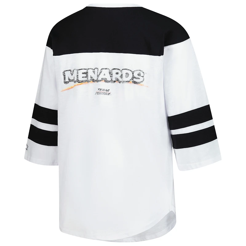 Women's Starter  White Ryan Blaney Grand Slam 3/4-Sleeve T-Shirt