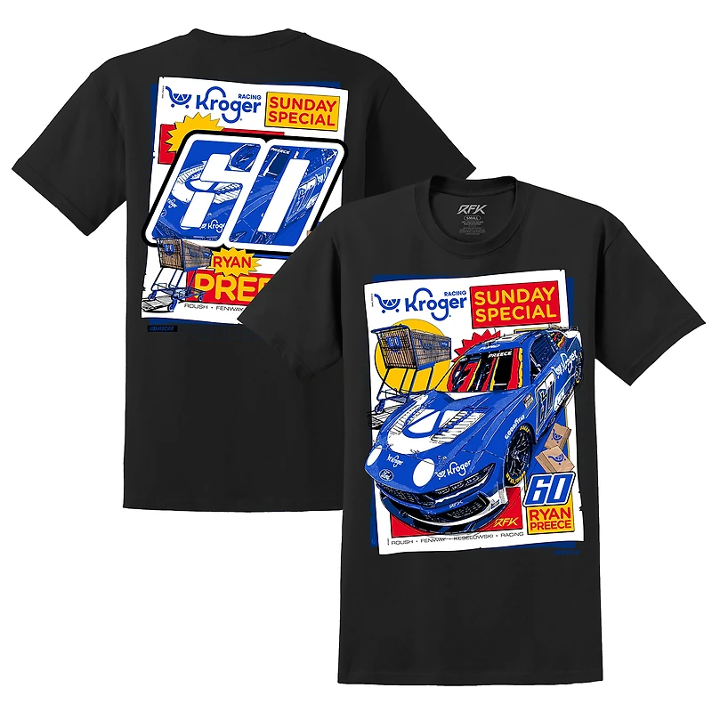 T-shirt noir pour homme avec voiture Ryan Preece Kroger