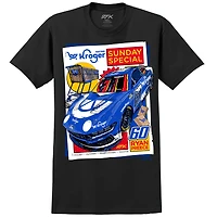 T-shirt noir pour homme avec voiture Ryan Preece Kroger