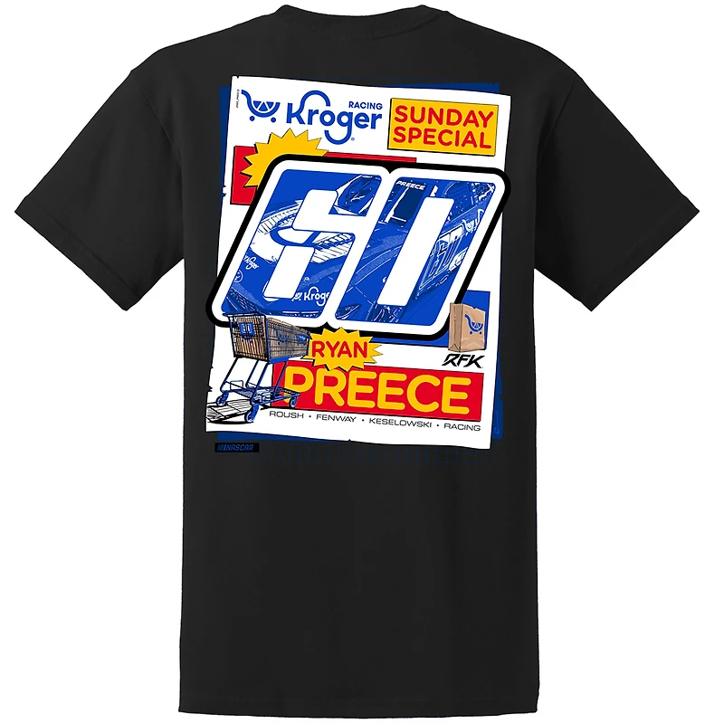 T-shirt noir pour homme avec voiture Ryan Preece Kroger