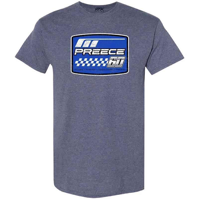 Men's Checkered Flag Sports Heather Navy Ryan Preece Name & Number T-Shirt