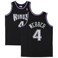 Maillot réplique autographié par Chris Webber des Sacramento Kings de Mitchell & Ness 2000-01 avec inscription « HOF 21 »