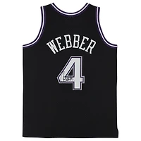Maillot réplique autographié Mitchell & Ness 2000-01 des Sacramento Kings par Chris Webber Black