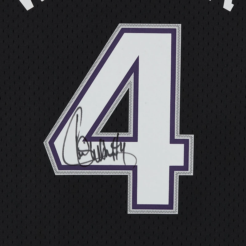 Maillot réplique autographié Mitchell & Ness 2000-01 des Sacramento Kings par Chris Webber Black