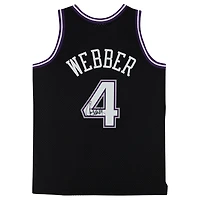 Maillot réplique autographié Mitchell & Ness 2000-01 des Sacramento Kings par Chris Webber Black