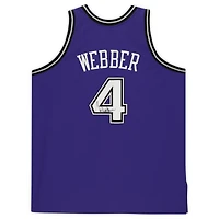 Maillot authentique dédicacé Mitchell & Ness violet Sacramento Kings 1998-99 de Chris Webber