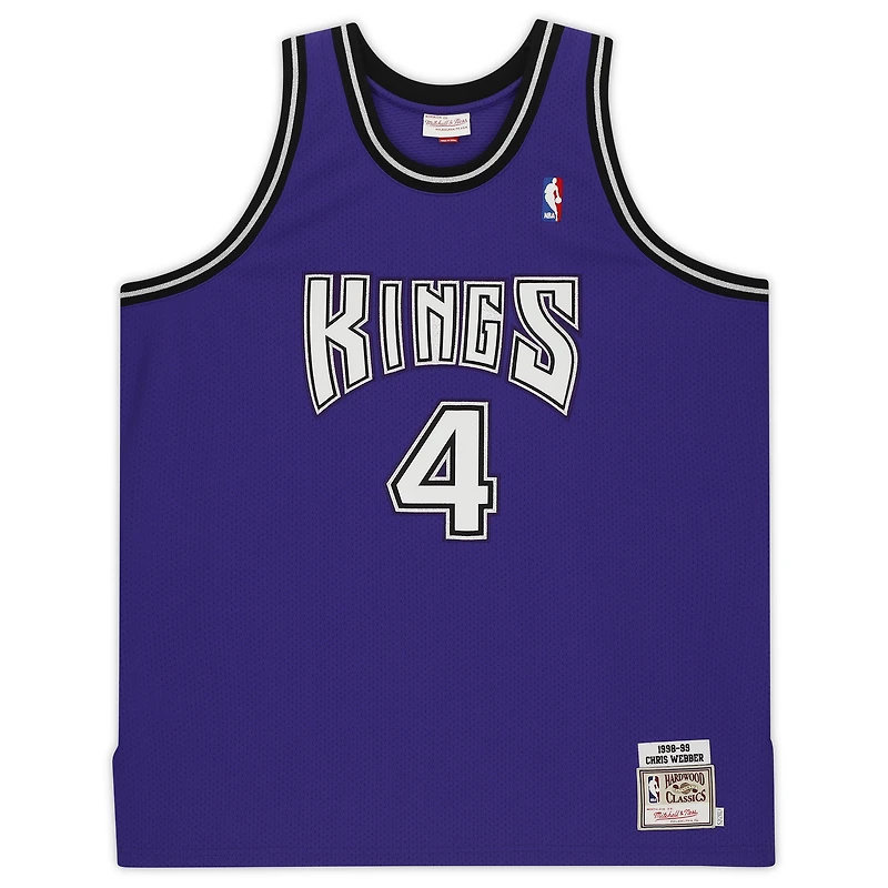 Maillot authentique dédicacé Mitchell & Ness violet Sacramento Kings 1998-99 de Chris Webber