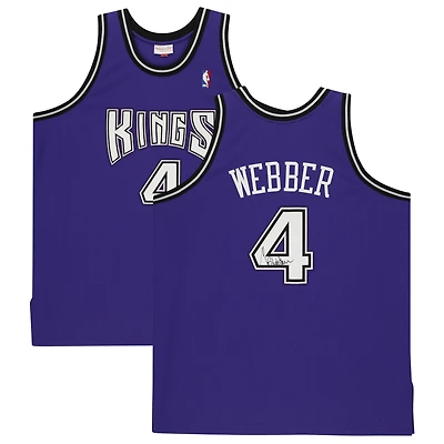 Maillot authentique dédicacé Mitchell & Ness violet Sacramento Kings 1998-99 de Chris Webber