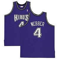 Maillot authentique dédicacé Mitchell & Ness violet Sacramento Kings 1998-99 de Chris Webber