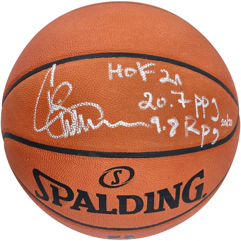 Ballon de basket NBA dédicacé par Chris Webber des Sacramento Kings avec plusieurs inscriptions - Édition limitée à 21 exemplaires