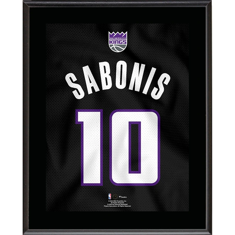 Domantas Sabonis Sacramento Kings Plaque de joueur sublimée avec numéro de maillot 10,5" x 13"