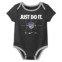 Ensemble de deux bodies Nike Just Do It violet/noir pour bébé des Sacramento Kings
