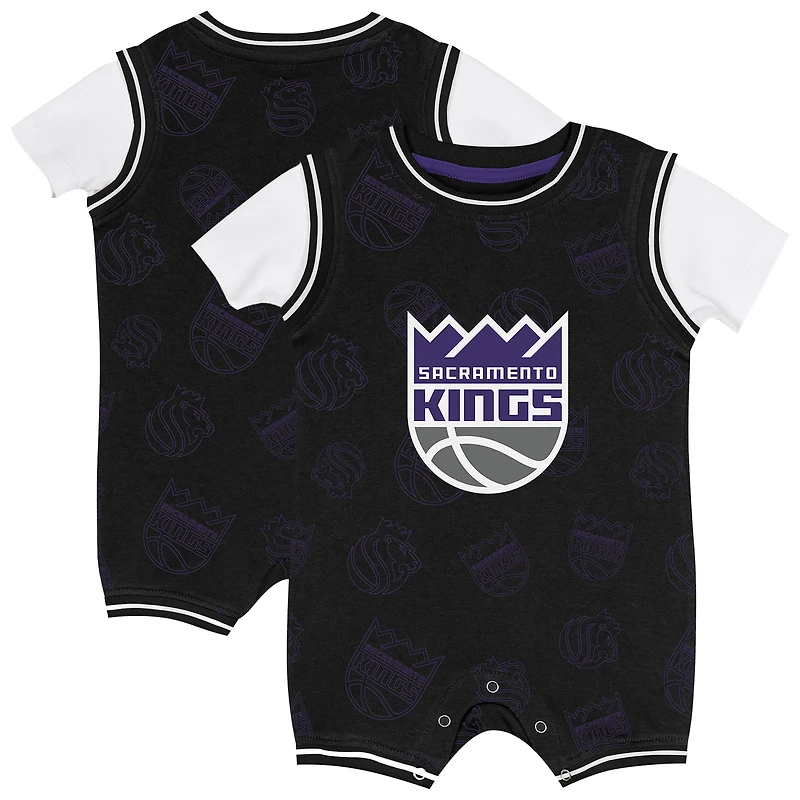 Barboteuse noire avec logo Sacramento Kings pour bébé Outerstuff
