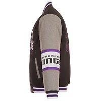 Men's JH Design  Black Sacramento Kings Reversible Wool Full-Zip Jacket