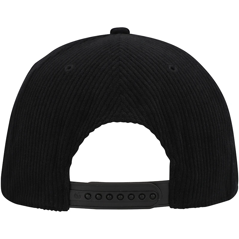 Men's '47  Black Sacramento Kings Double Header Sidepatch Cord Hitch Adjustable Hat
