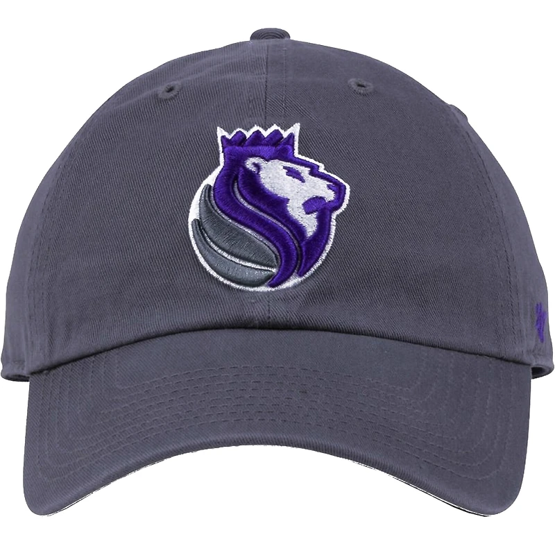 Men's '47 Gray Sacramento Kings Team Logo Clean Up Adjustable Hat
