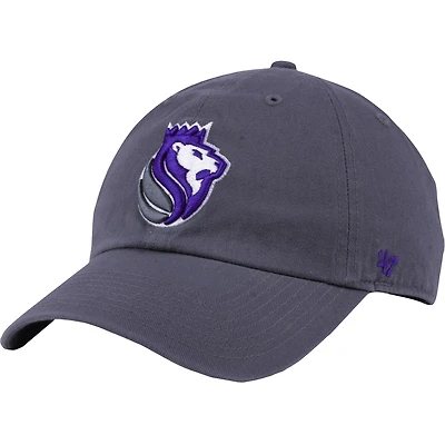 Men's '47 Gray Sacramento Kings Team Logo Clean Up Adjustable Hat