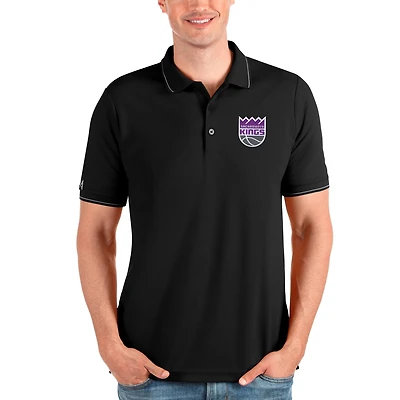 Polo Affluent noir Antigua pour homme des Sacramento Kings