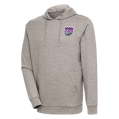 Men's Antigua Oatmeal Sacramento Kings Action Pullover Hoodie