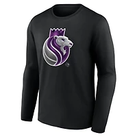 Men's  Black Sacramento Kings Midnight Mascot Long Sleeve T-Shirt