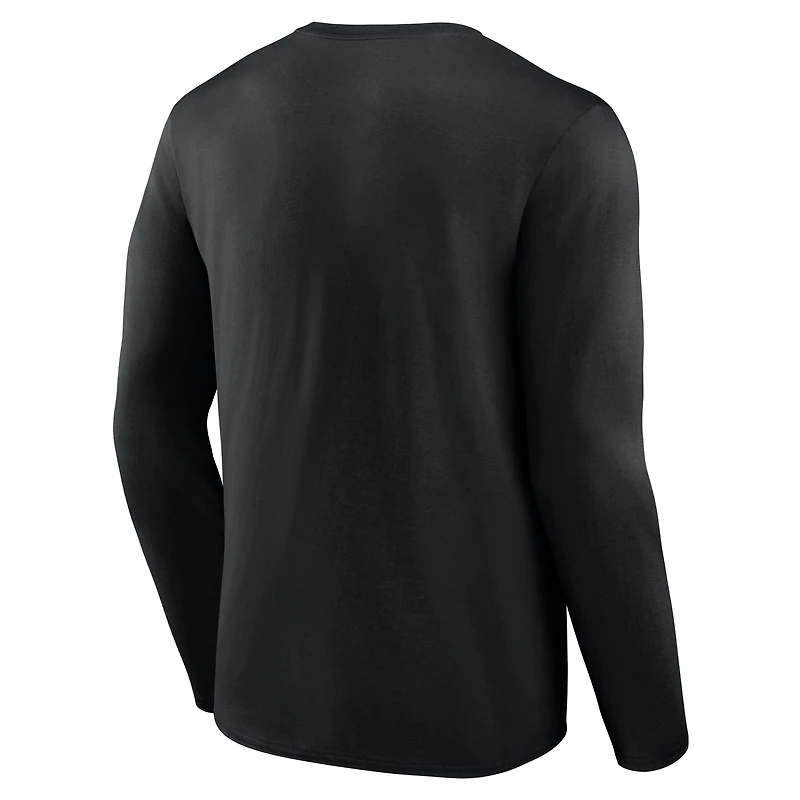 T-shirt noir à manches longues pour homme, motif mascotte de minuit des Sacramento Kings